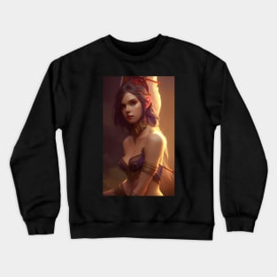 Pretty Fantasy Elf Warrior Crewneck Sweatshirt